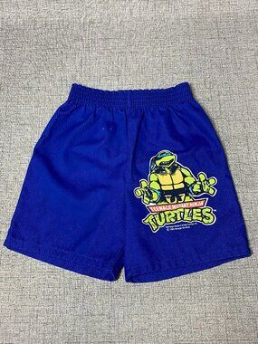 RARE Vintage 1993 Boys TMNT Teenage Mutant Ninja Turtles shorts Leonardo HTF